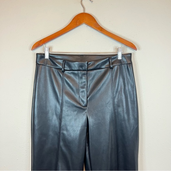 7 For All Mankind Vegan Leather Hi Rise Wide Leg Black Pants Size L NWT - Picture 5 of 11